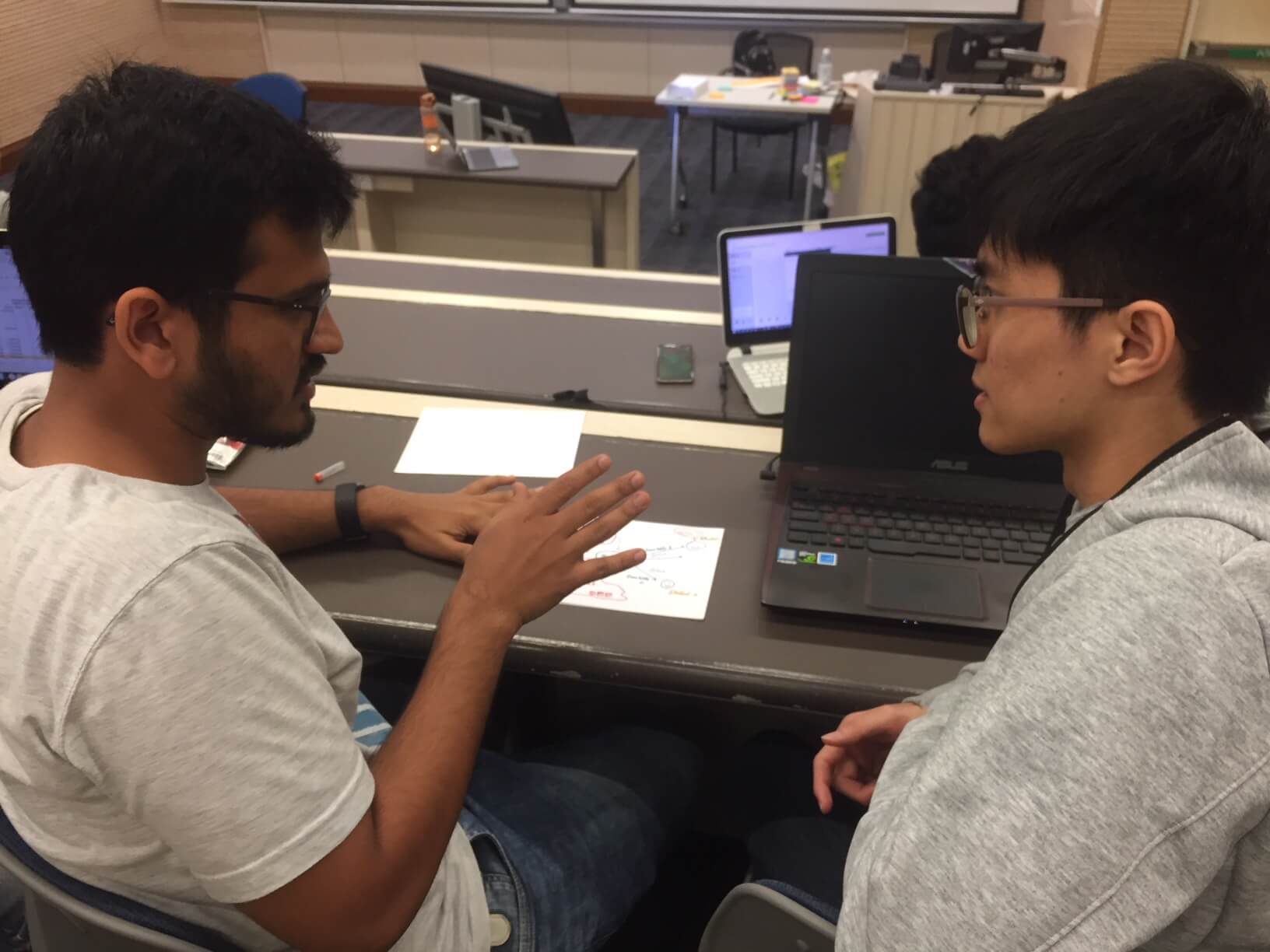 Aakash takes Stephen through his team's daily scheduler prototype