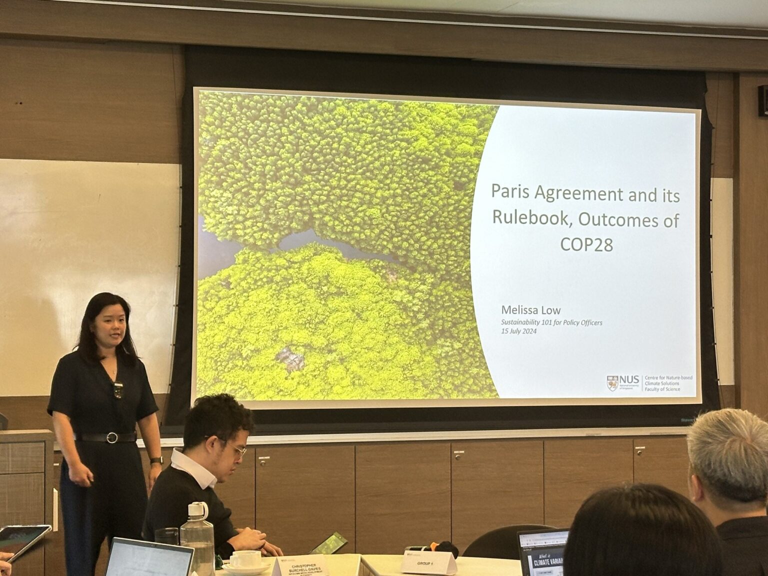 Ms. Melissa Low, Research Fellow from NUS-CNCS, delivered an in-depth lecture on the Paris Agreement and Singapore’s Nationally Determined Contributions (NDC).