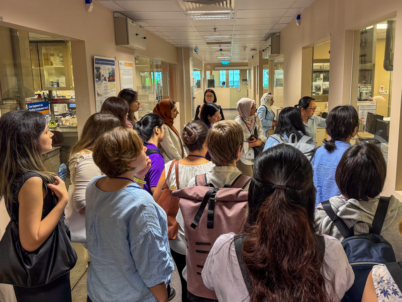 Women engineers from leading universities across Asia engaged in an insightful lab tour led by Ms Xu Yanfang, NERI Senior Laboratory Manager.