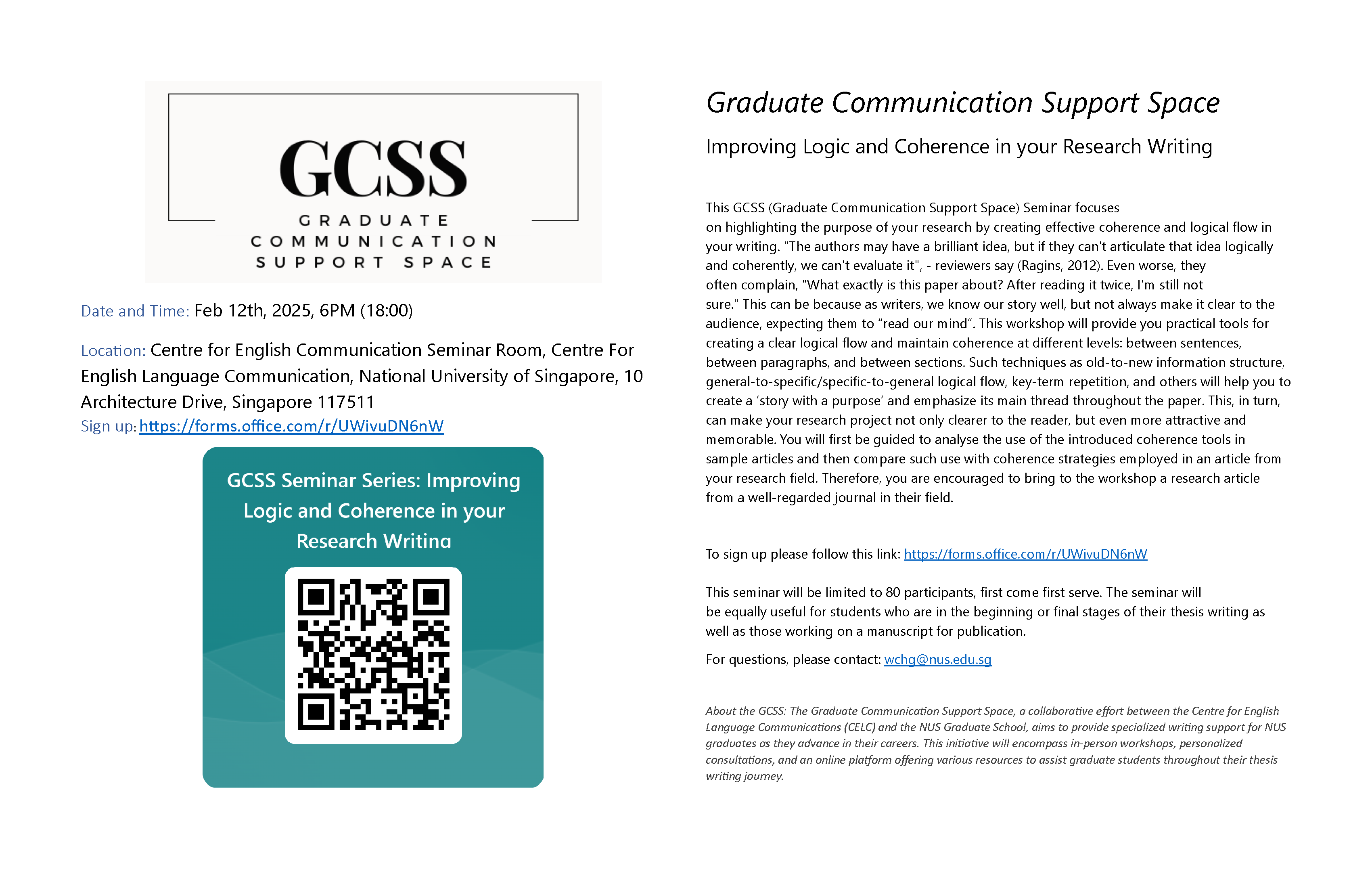 GCSS Seminar Coherence and Logic Poster