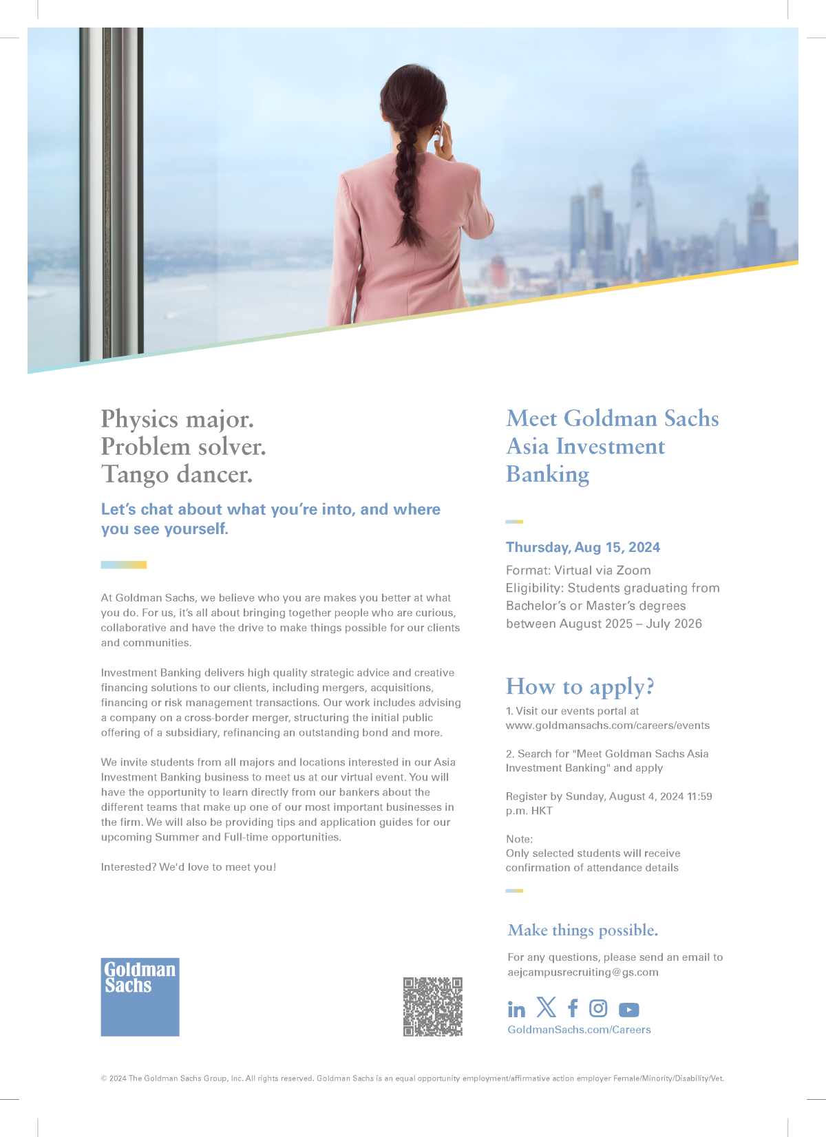 Meet Goldman Sachs Asia Investment Banking EDM image