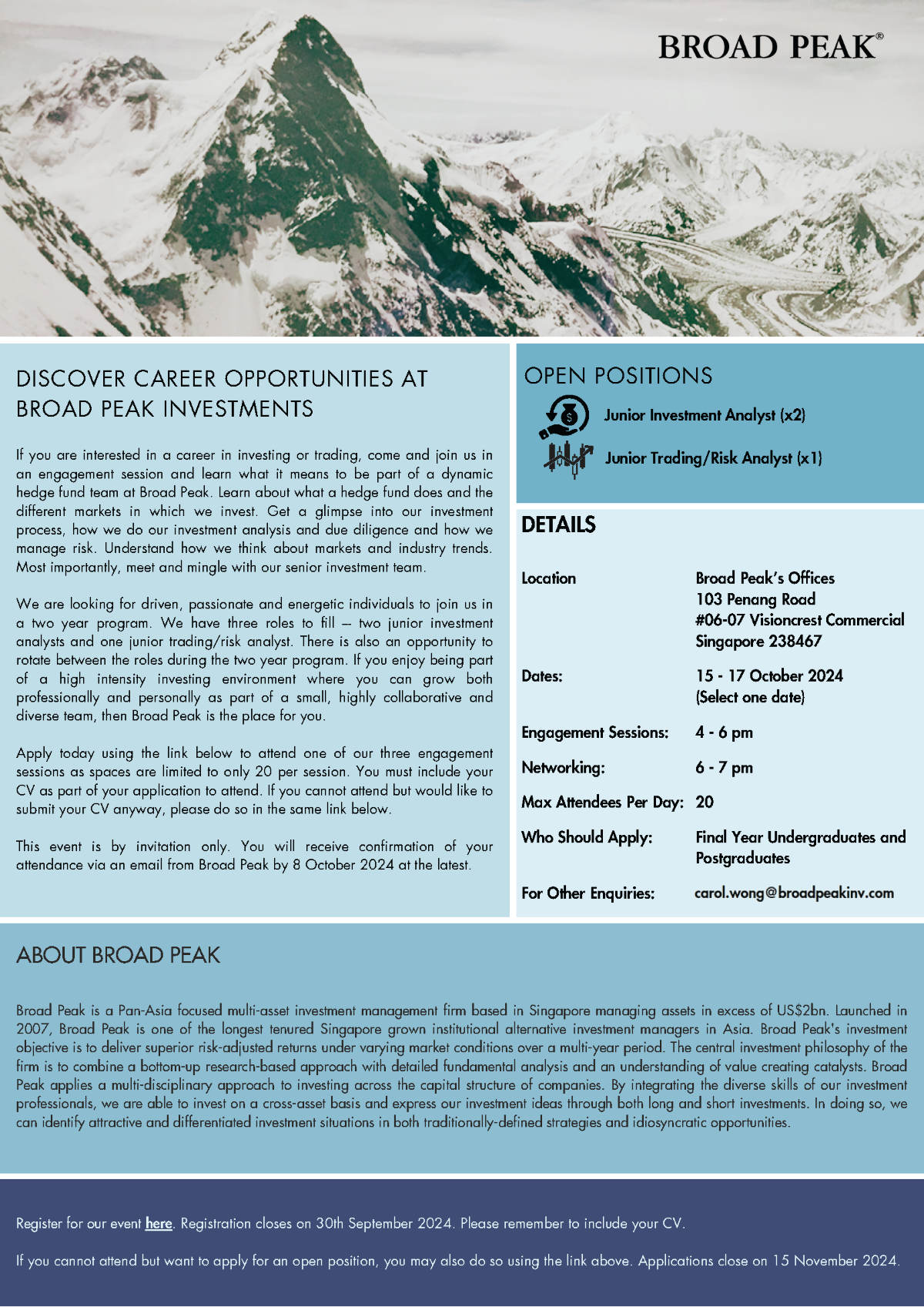 Discover Career Opportunities at Broad Peak Investments  EDM image