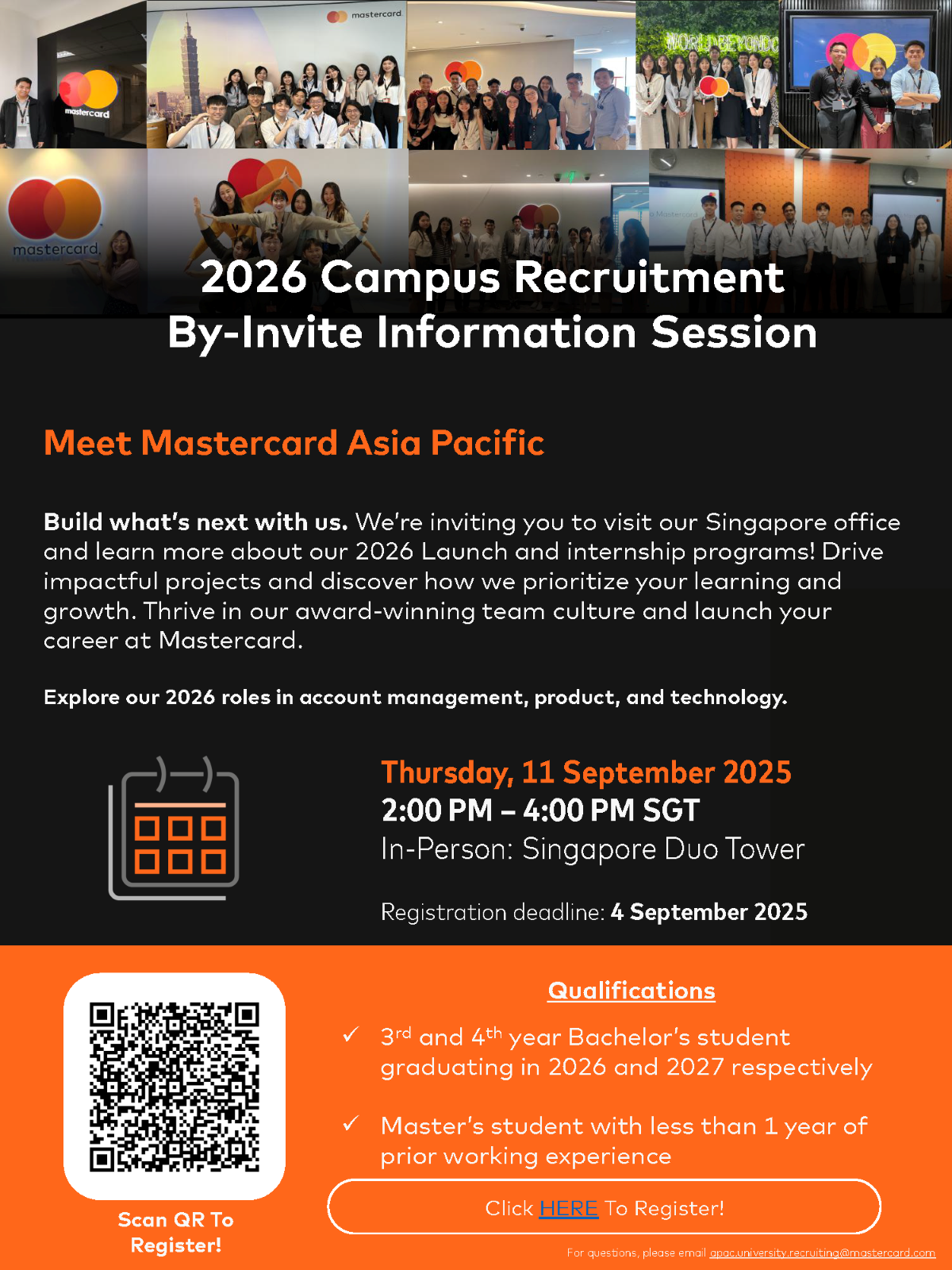  2026 Mastercard Campus Recruitment Information Session EDM image