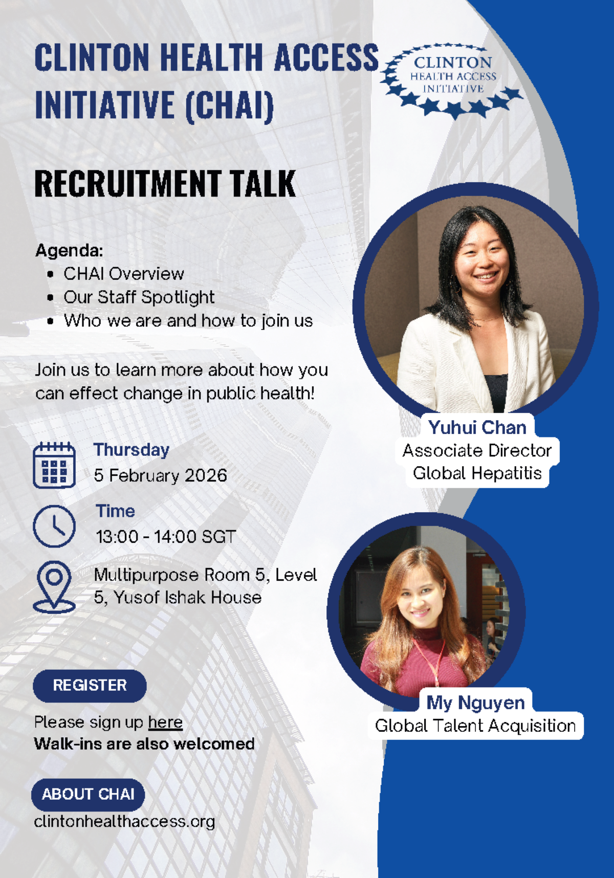 Clinton Health Access Initiative (CHAI) Recruitment Talk  EDM image