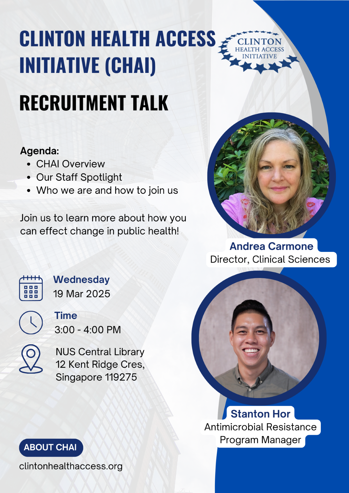 Clinton Health Access Initiative Recruitment Talk EDM image