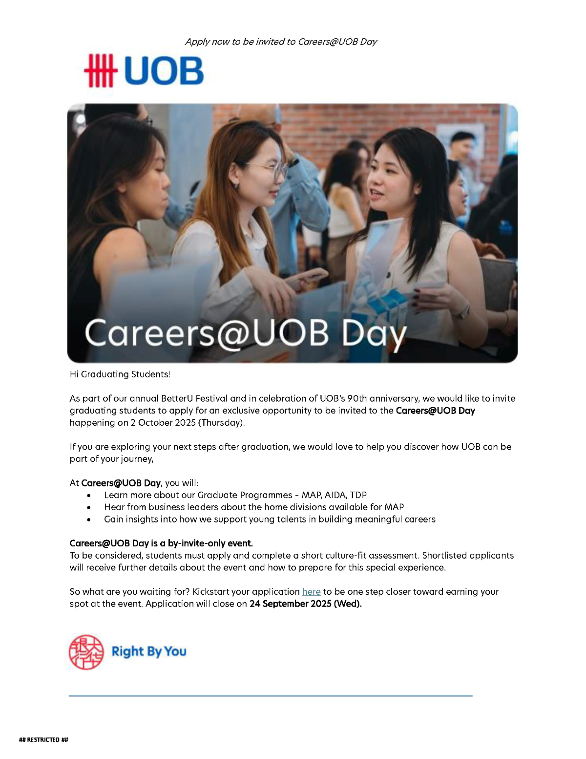 Careers@UOB Day EDM image