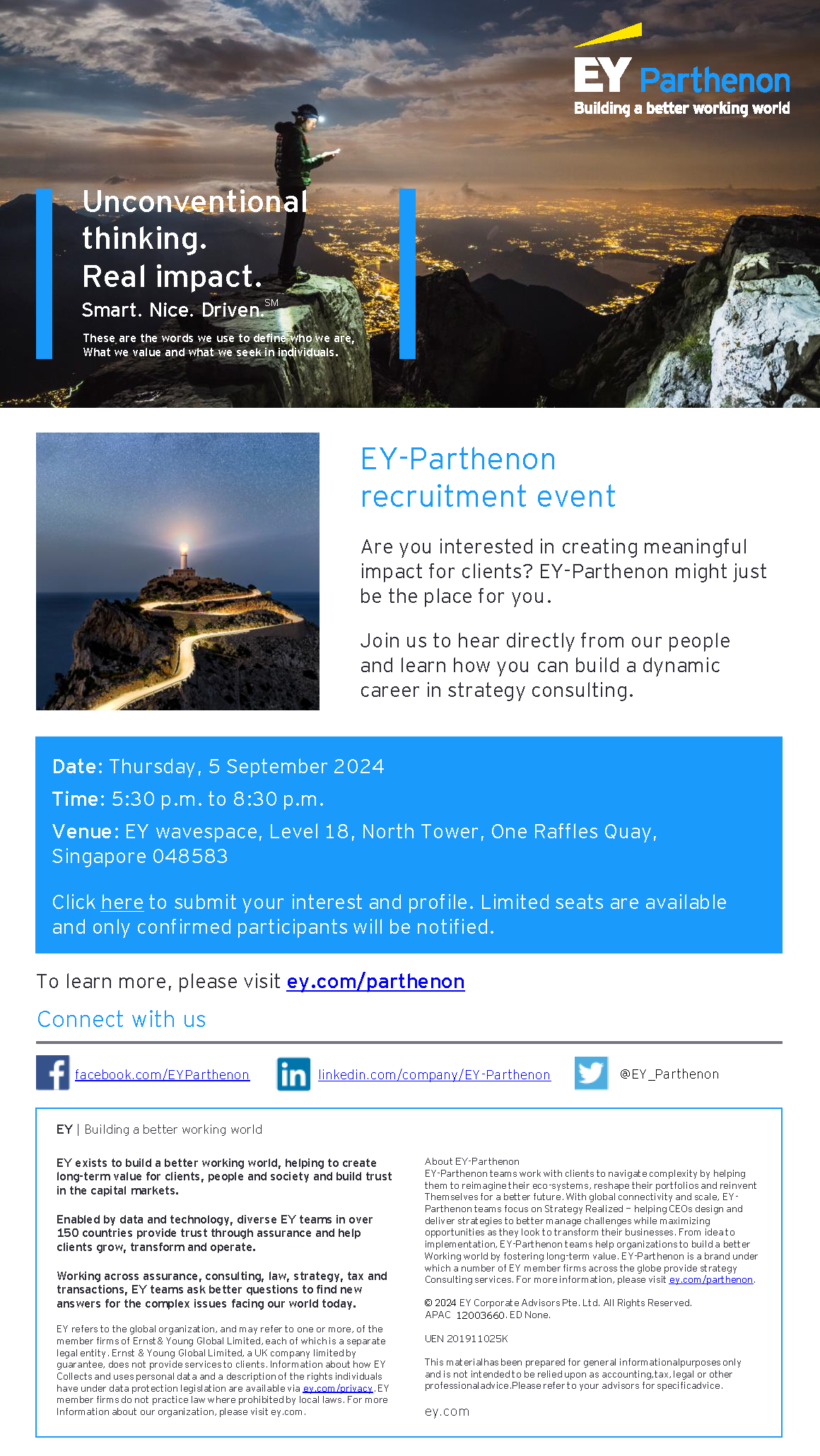 EY-Parthenon Recruitment Event 2024 EDM image