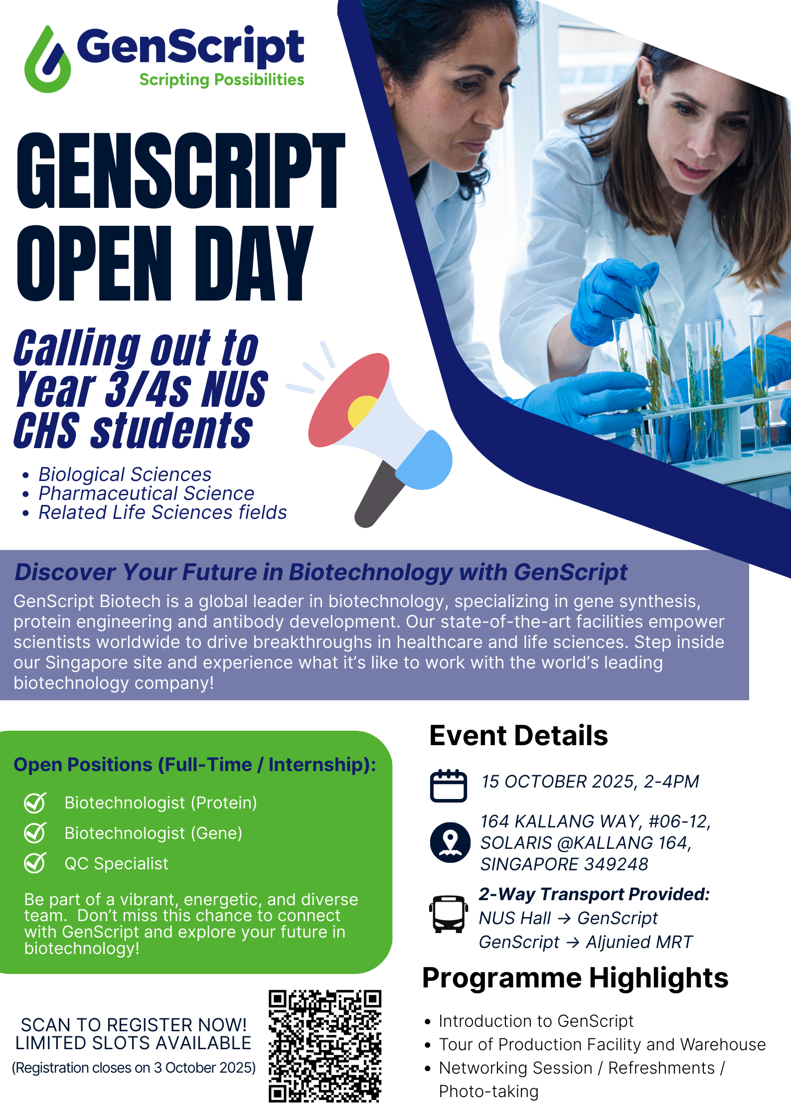 Genscript Company Visit - NUS Centre for Future-ready Graduates