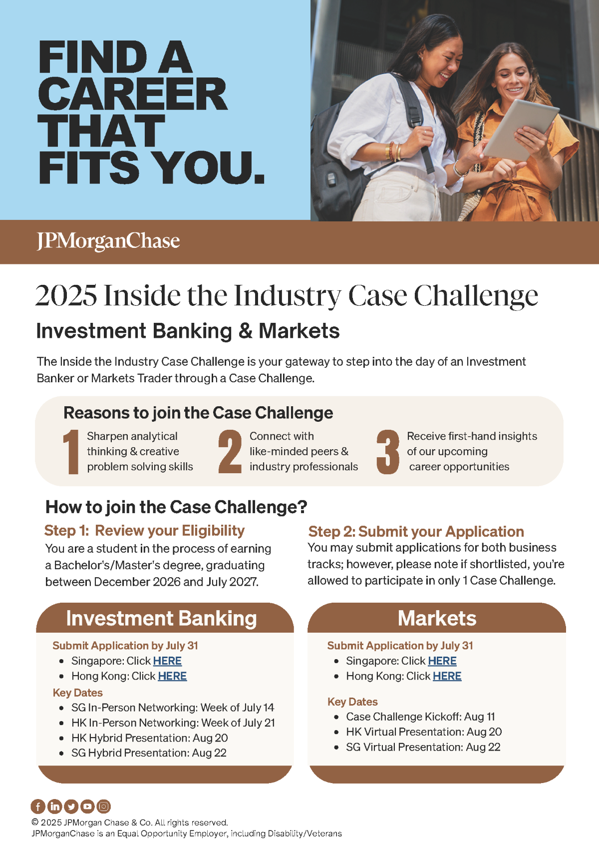 2025 Commercial & Investment Bank - Investment Banking Program - Inside the Industry Case Challenge - Singapore EDM image