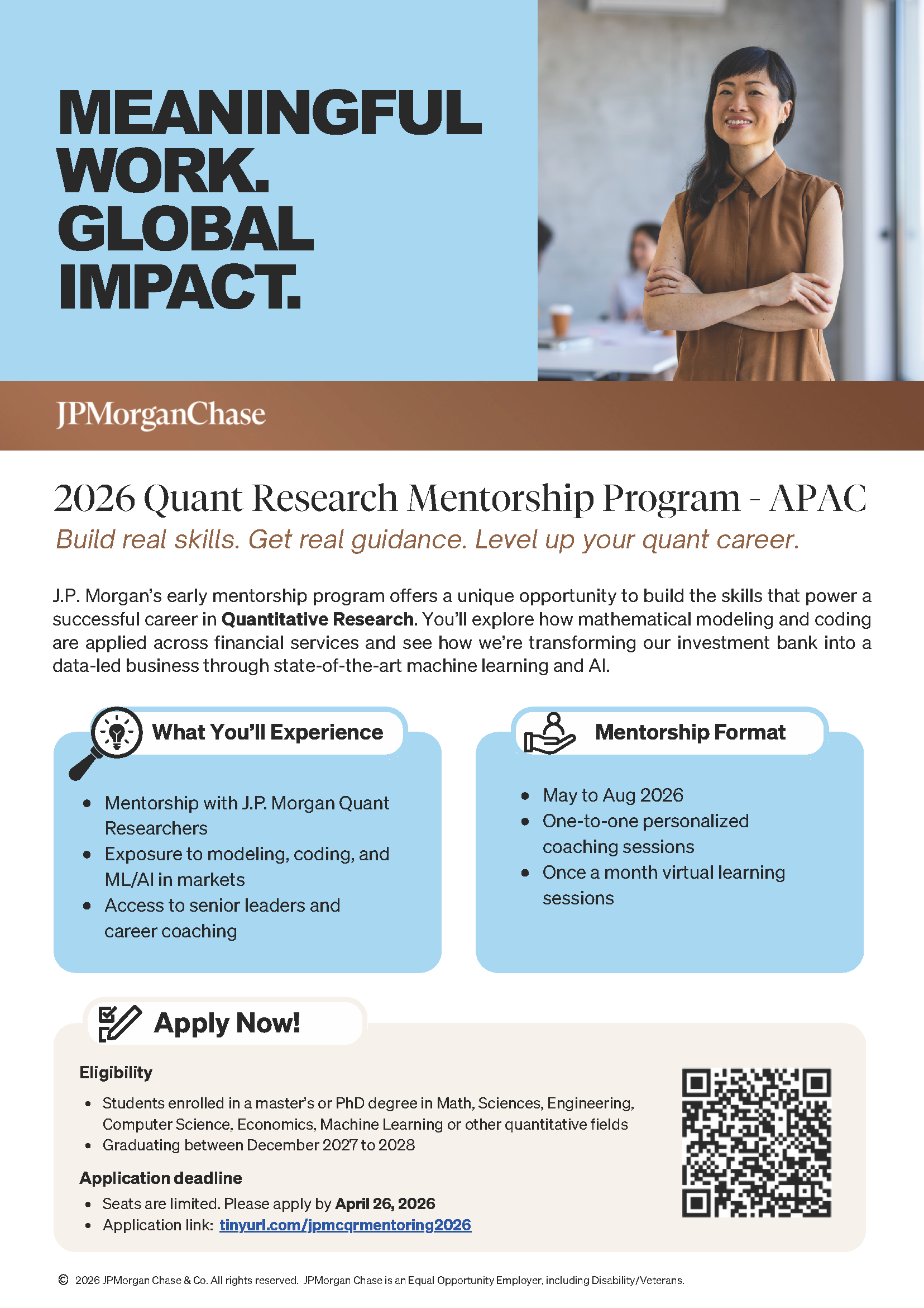 JPMorganChase: Summer 2026 Quantitative Research Early Mentorship Program – APAC EDM image