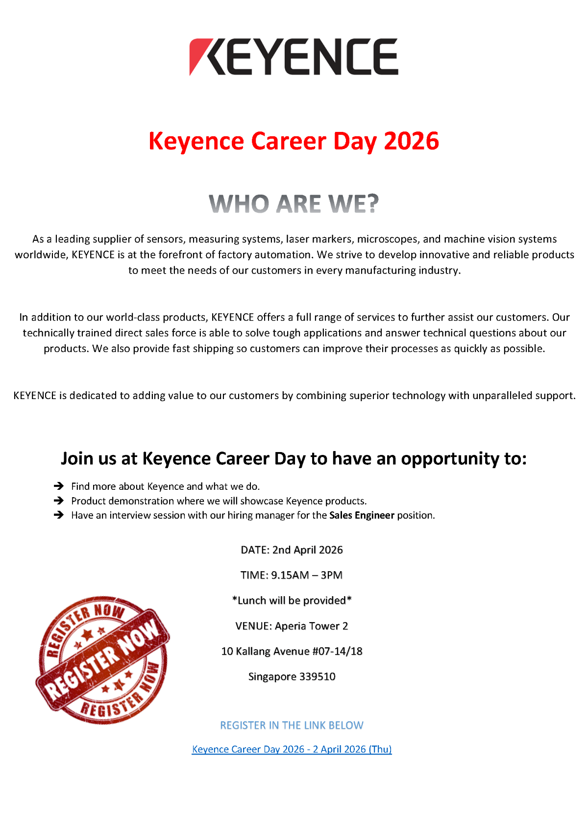 Keyence Career Day 2026 EDM image