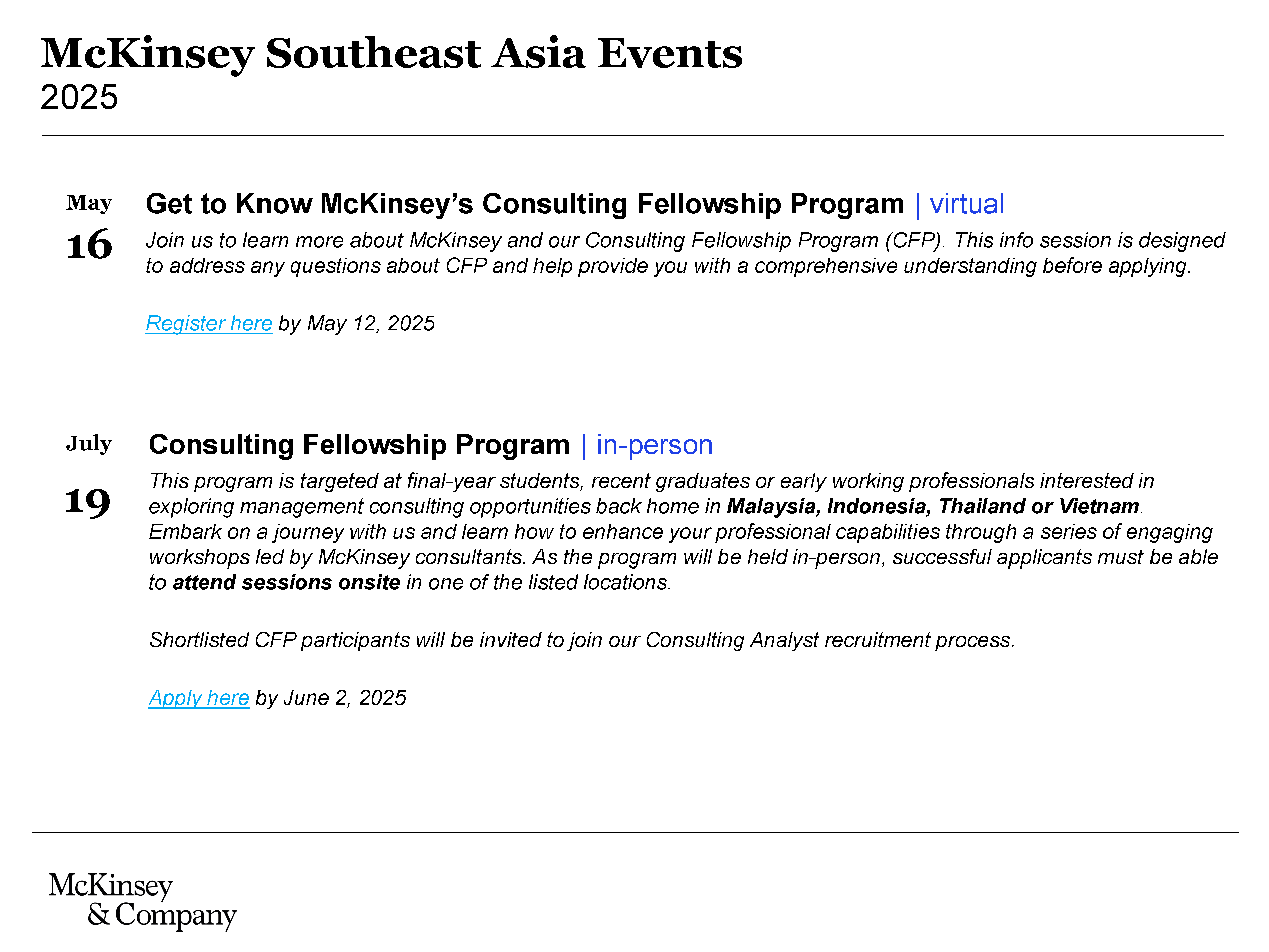 McKinsey Consulting Fellowship Program 25  EDM image
