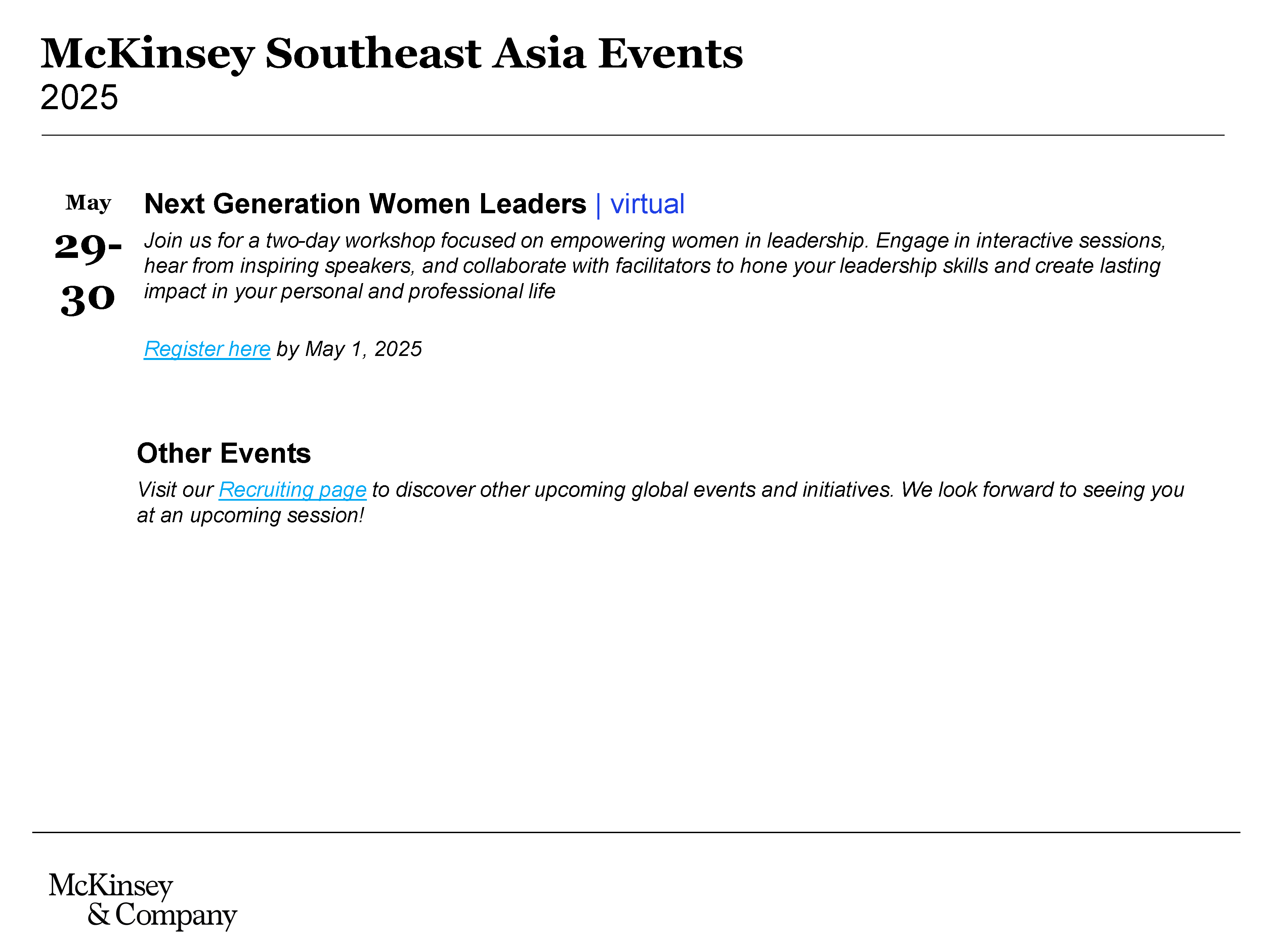 McKinsey Next Generation Women Leaders  EDM image