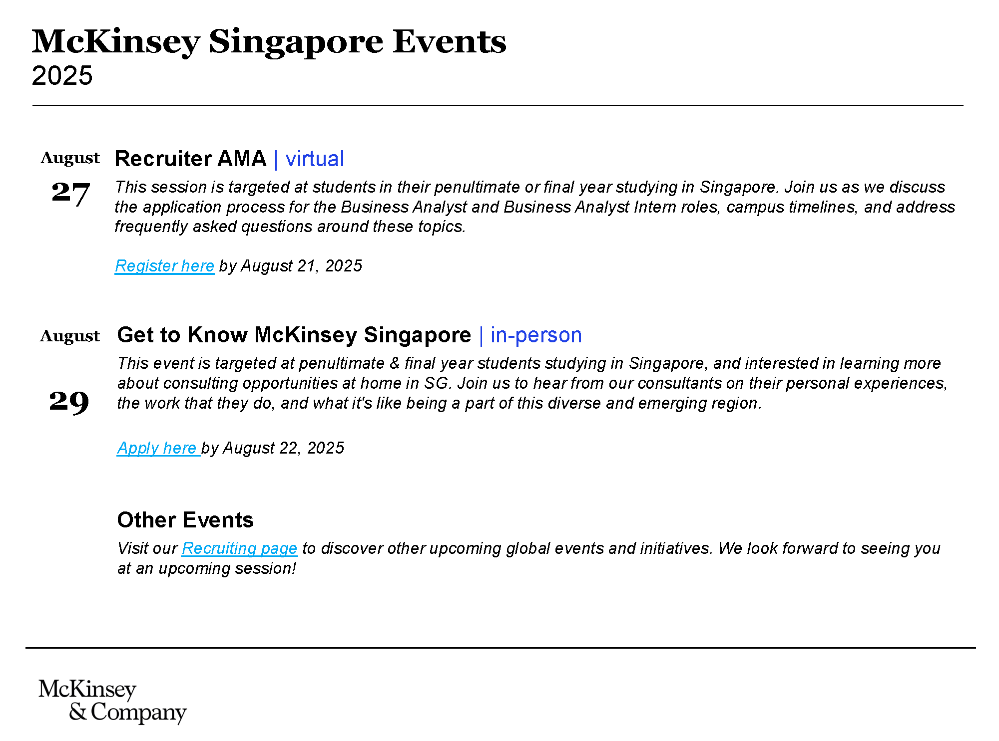 Get to Know McKinsey Singapore 2025 EDM image