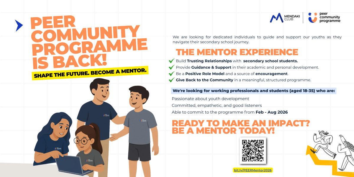 MENDAKI Club’s PEER Community Programme 2026  EDM image