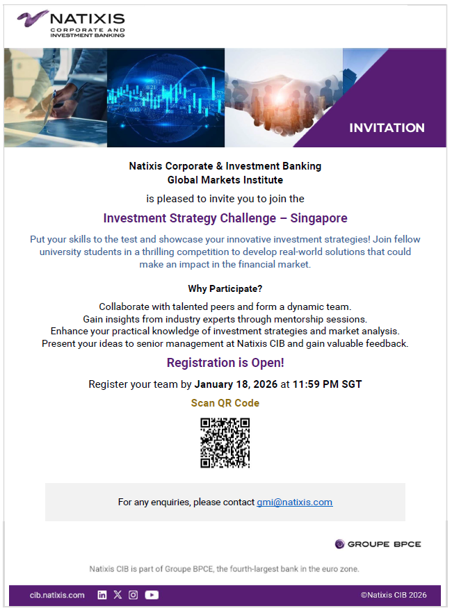 Natixis CIB Global Markets Institute Investment Strategy Challenge - Singapore EDM image