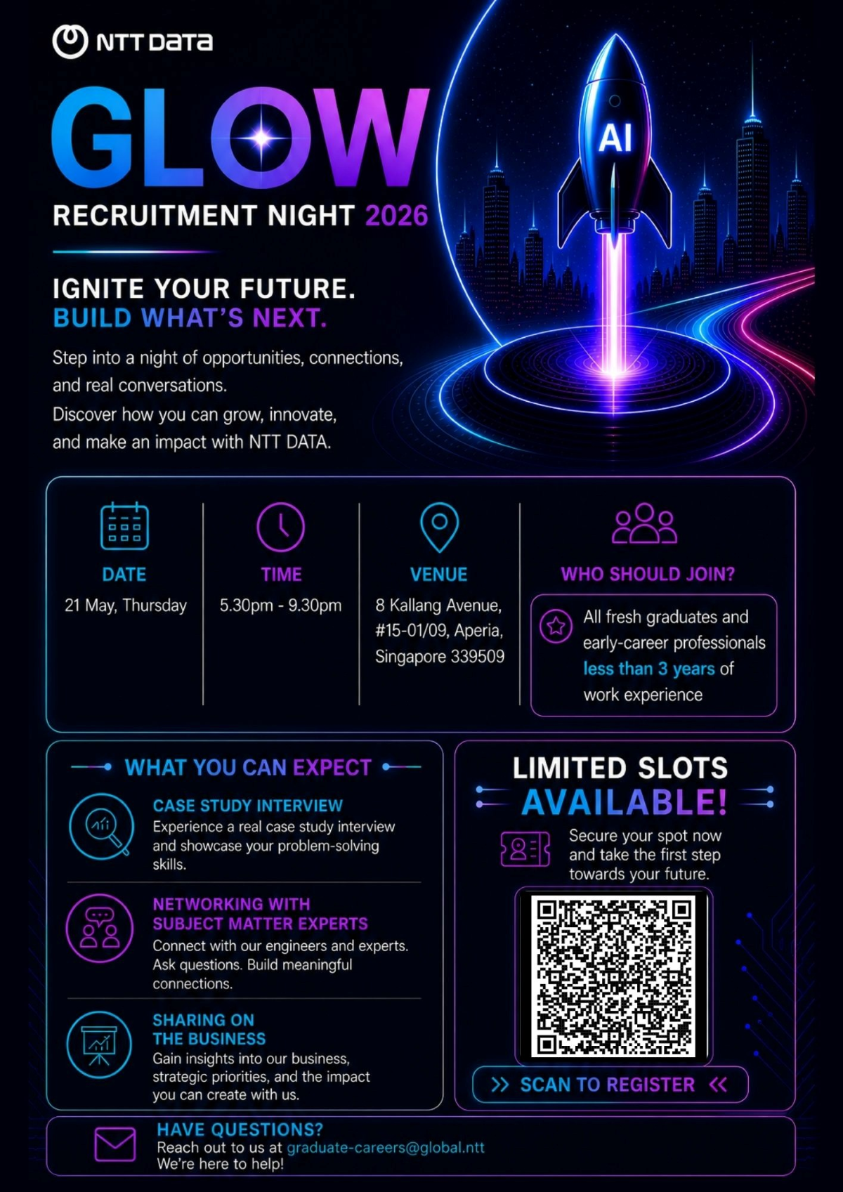 NTT DATA G.L.O.W. Graduate Program Recruitment Night 2026 EDM image