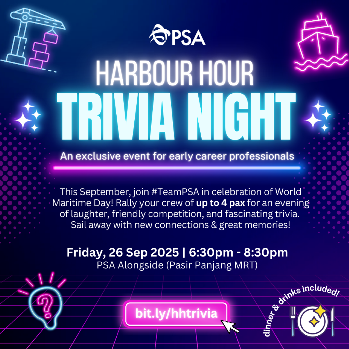 PSA Harbour Hour Trivia Night EDM image
