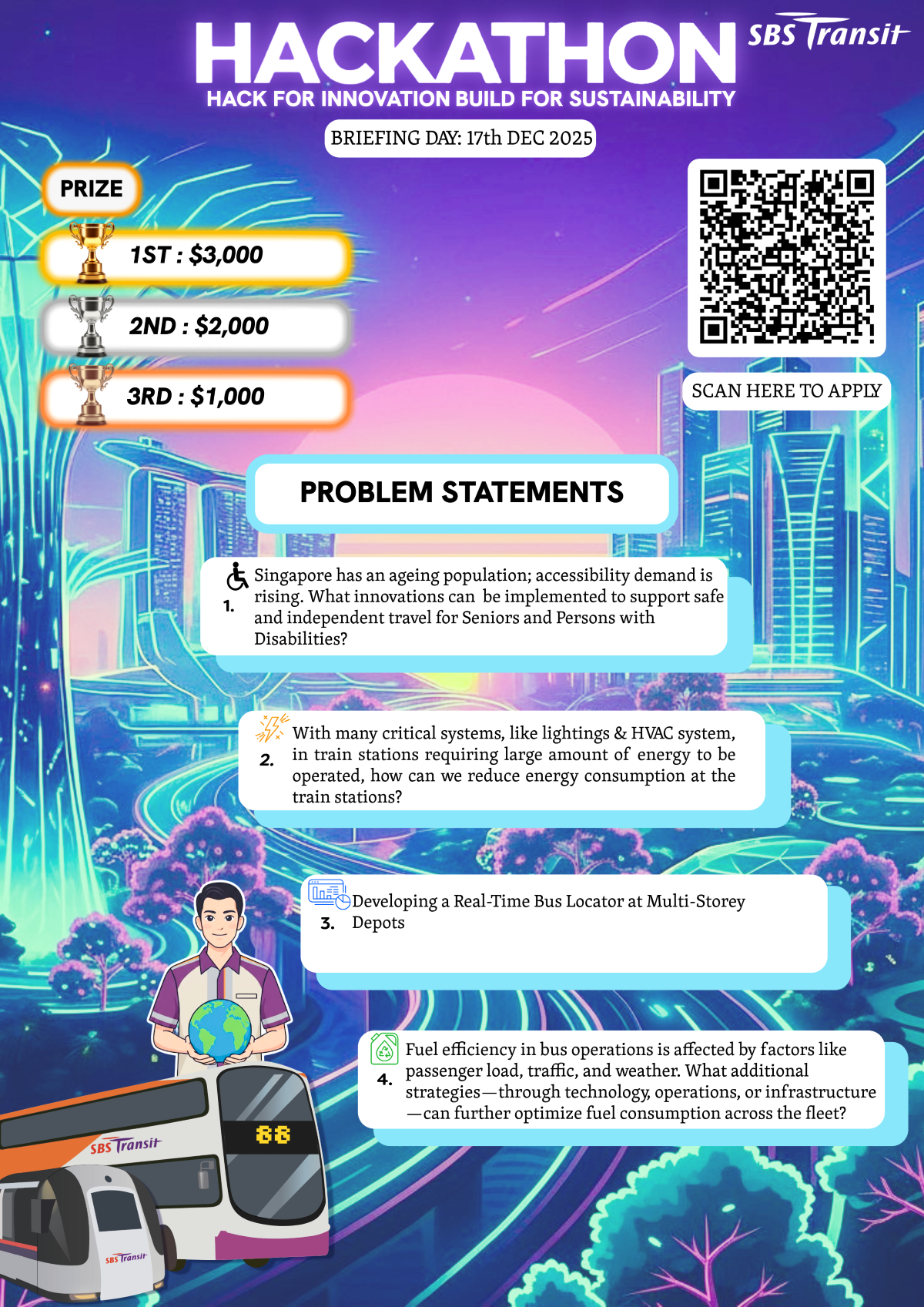 SBS Transit Hackathon 2025 EDM image