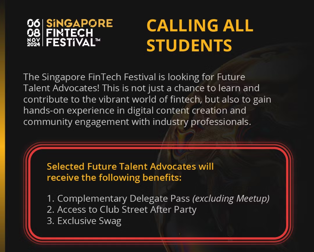 Singapore FinTech Festival 2024 - Future Talent Advocates EDM image