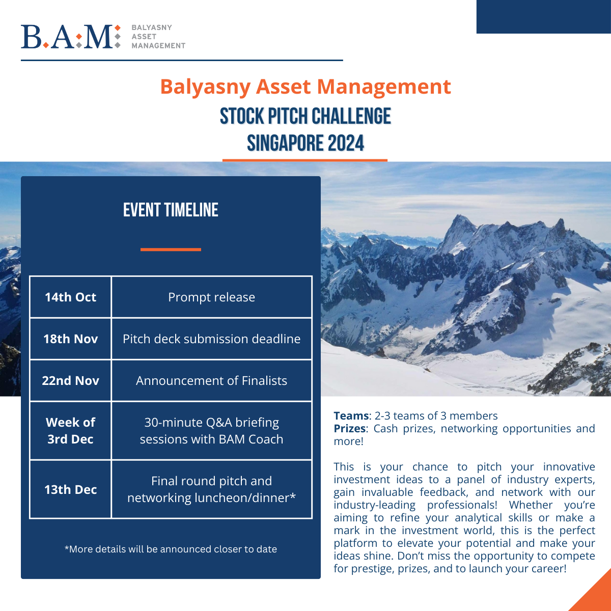 Balyasny Asset Management Stock Pitch Challenge Singapore 2024  EDM image