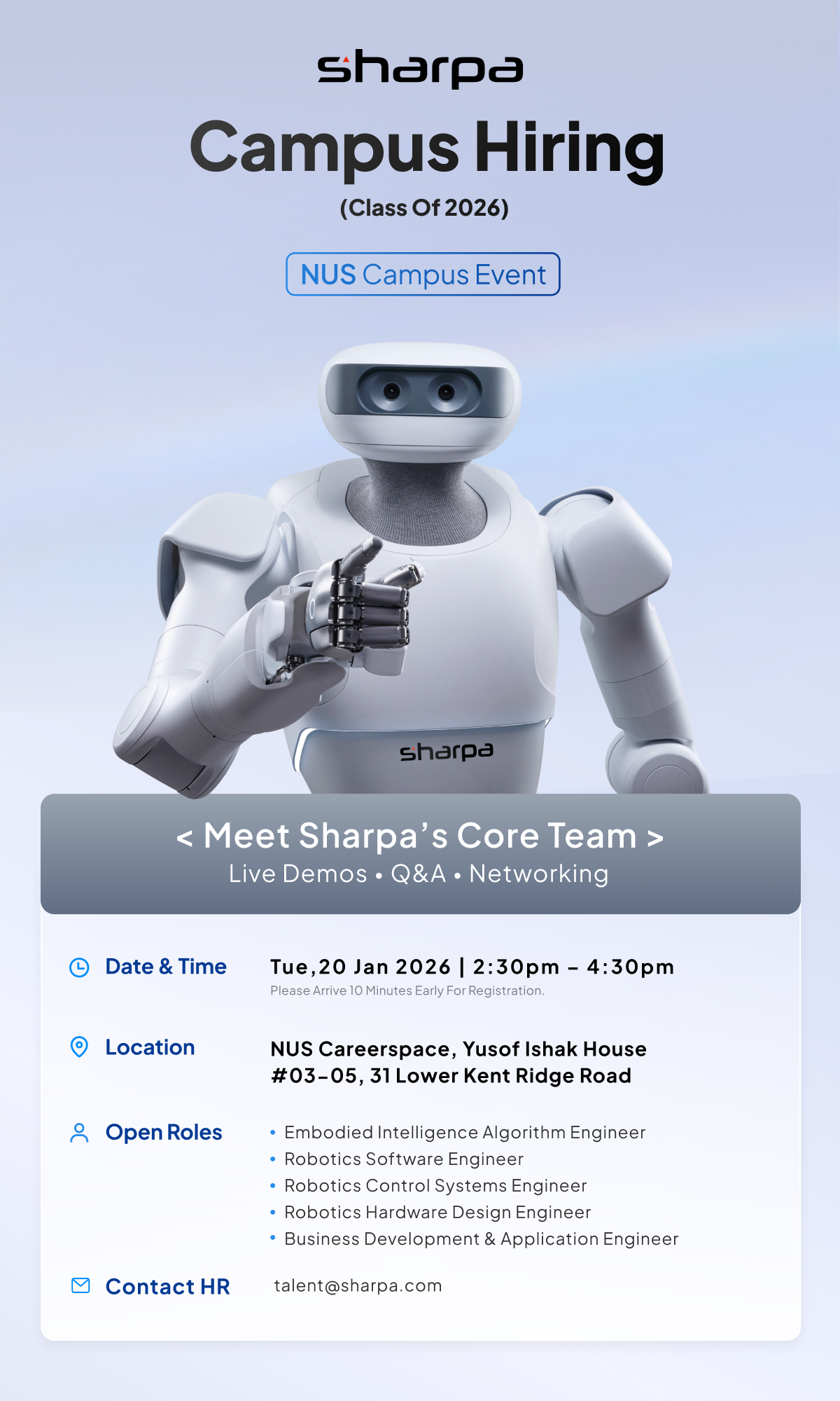 Sharpa NUS Campus Hiring EDM image