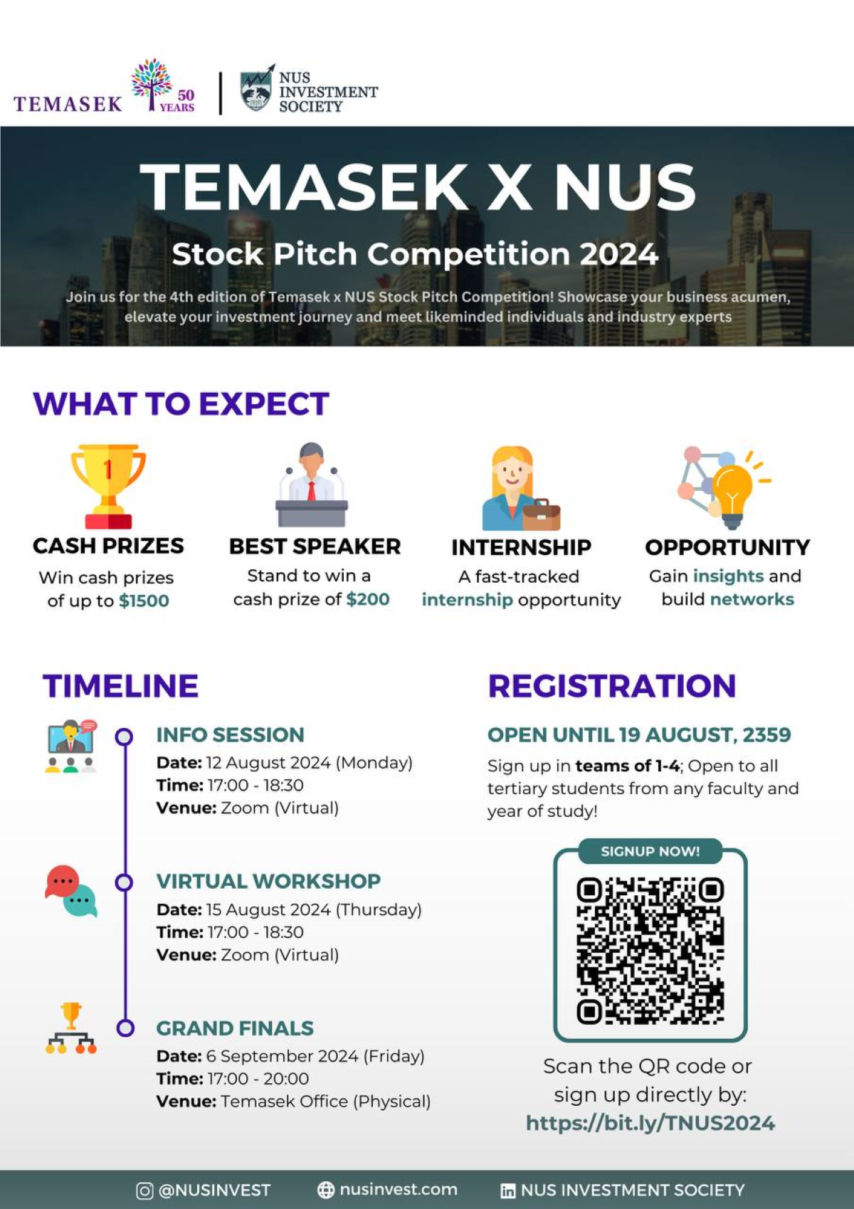 Temasek-NUS Stock Pitch Competition 2024 EDM image