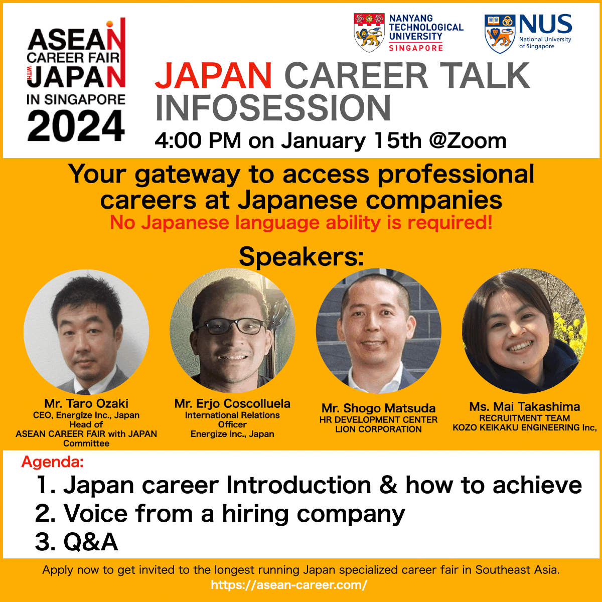 ASEAN Career Fair 2024 with Japan Career Talk NUS Centre for Future
