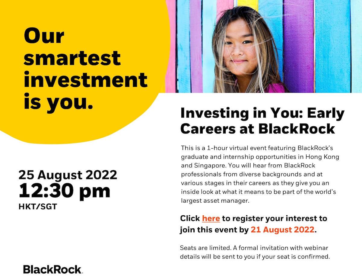 Investing in You Early Careers at BlackRock NUS Centre for Future
