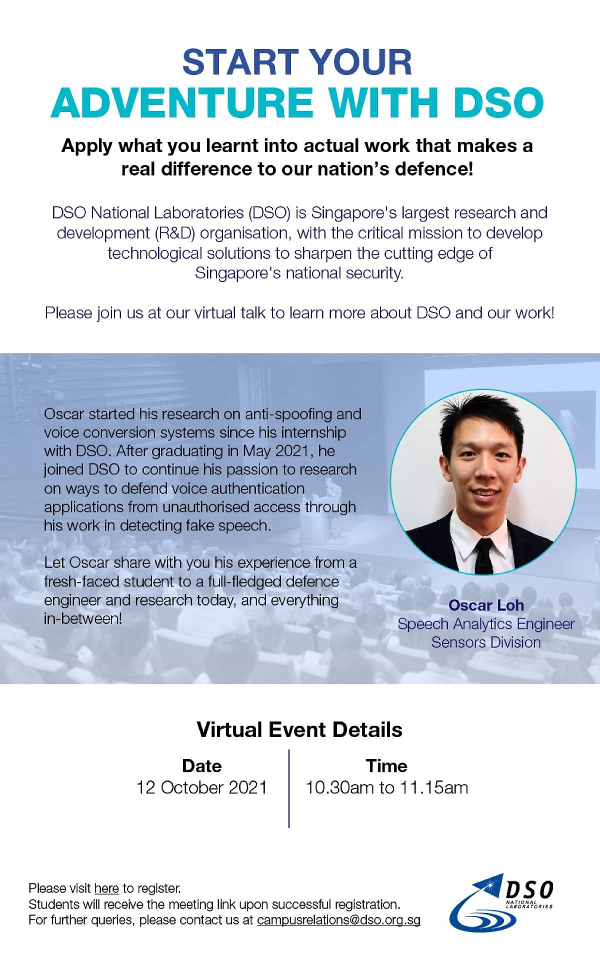 NUS Internship Day 2021 DSO National Laboratories Recruitment Talk