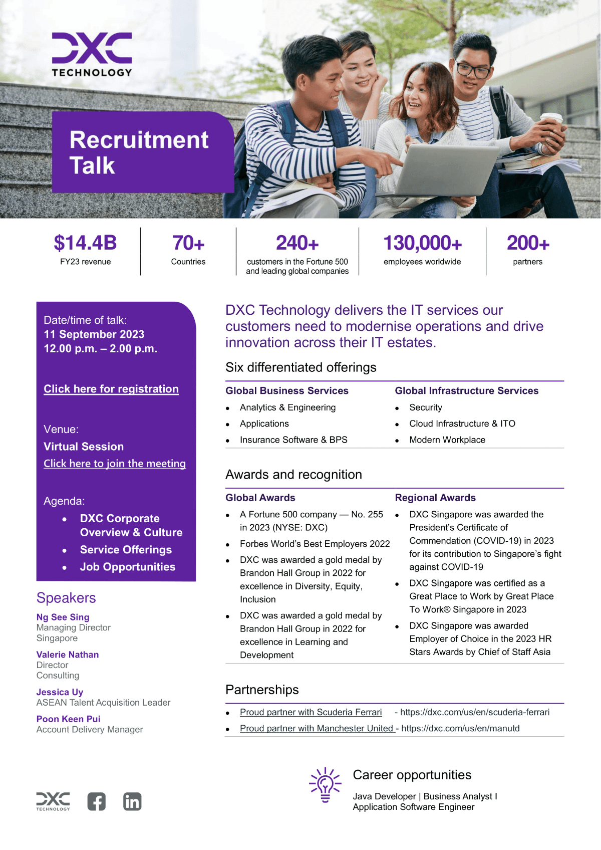 DXC Technology Recruitment Talk EDM image