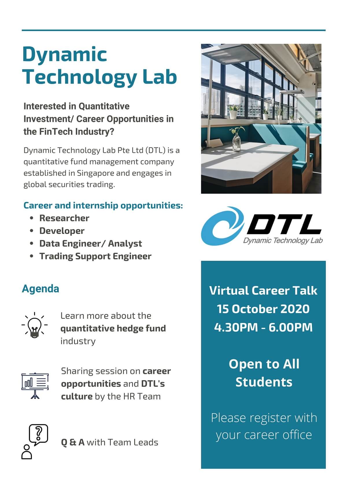 Dynamic Technology Lab Recruitment Event Nus Centre For Future Ready Graduates