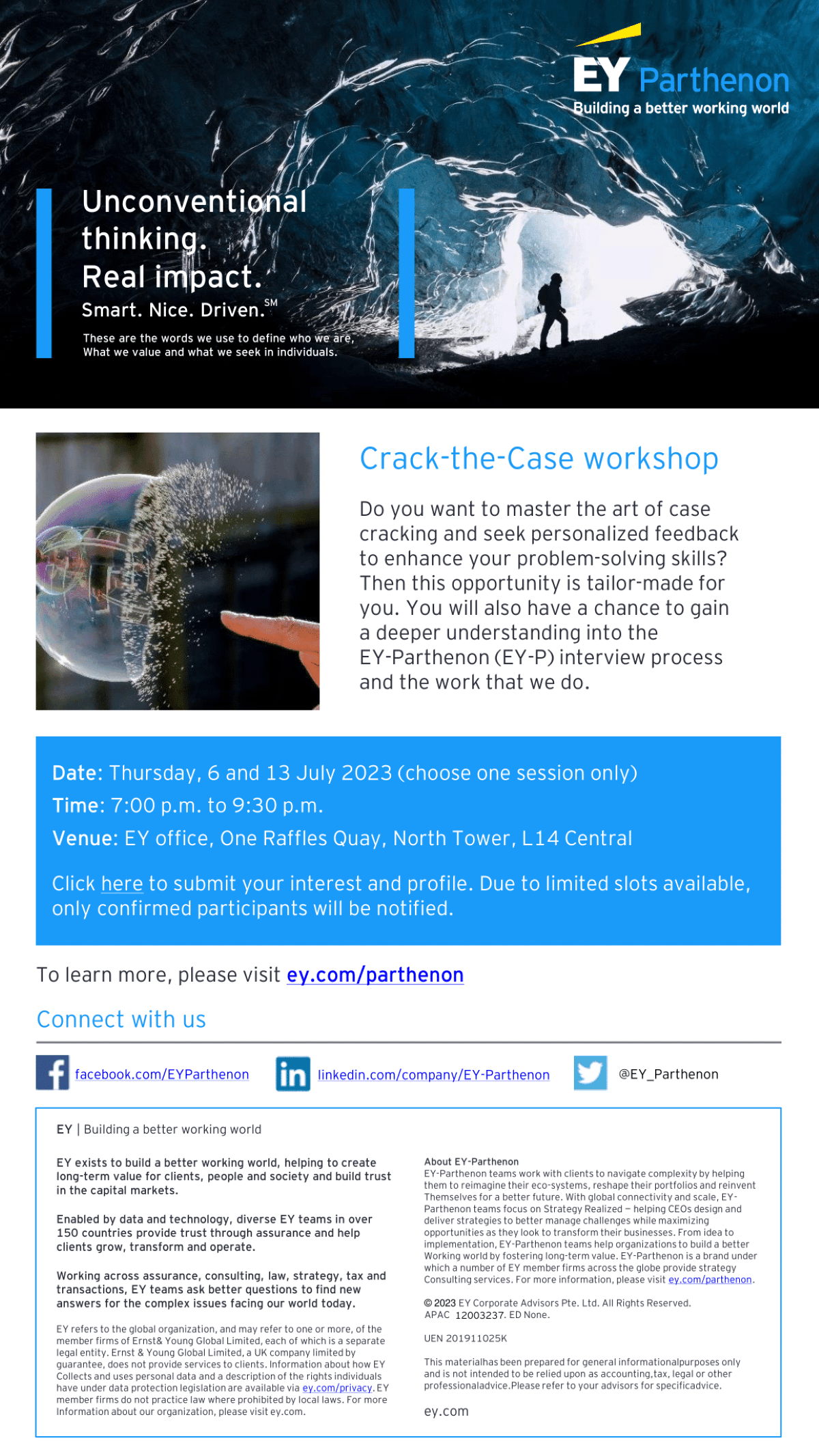 EY-Parthenon Crack the Case Workshop EDM image