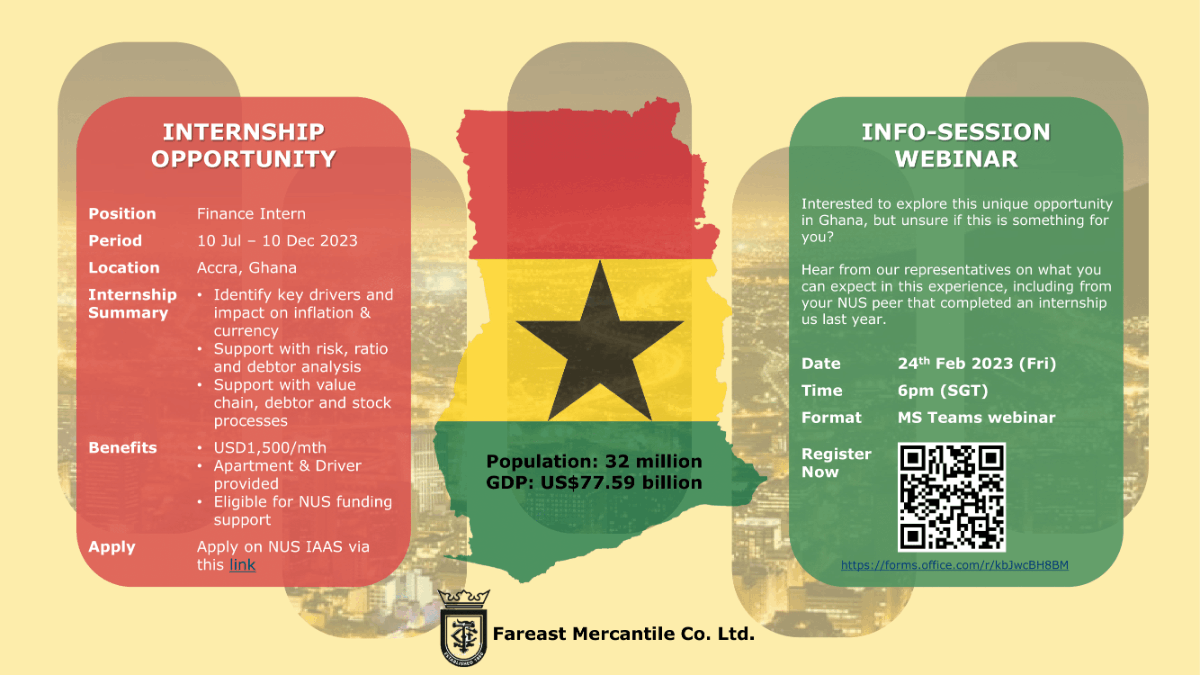 Intern in Ghana - Fareast Mercantile Info Session EDM image