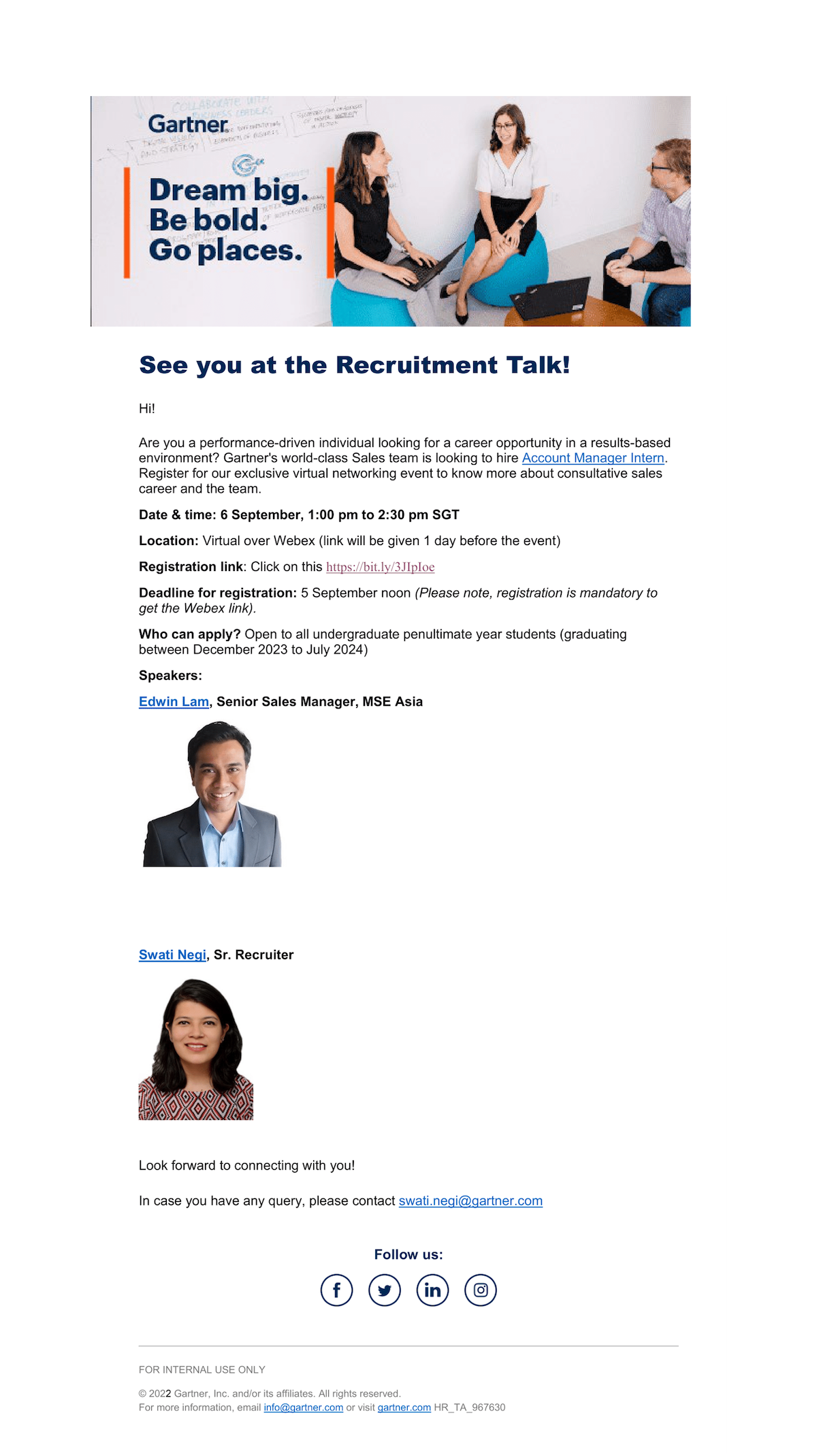 Gartner Recruitment Talk (Internship) NUS Centre for Futureready