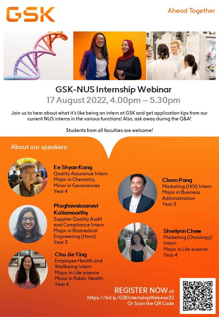 GSK Internship Webinar NUS Centre for Futureready Graduates
