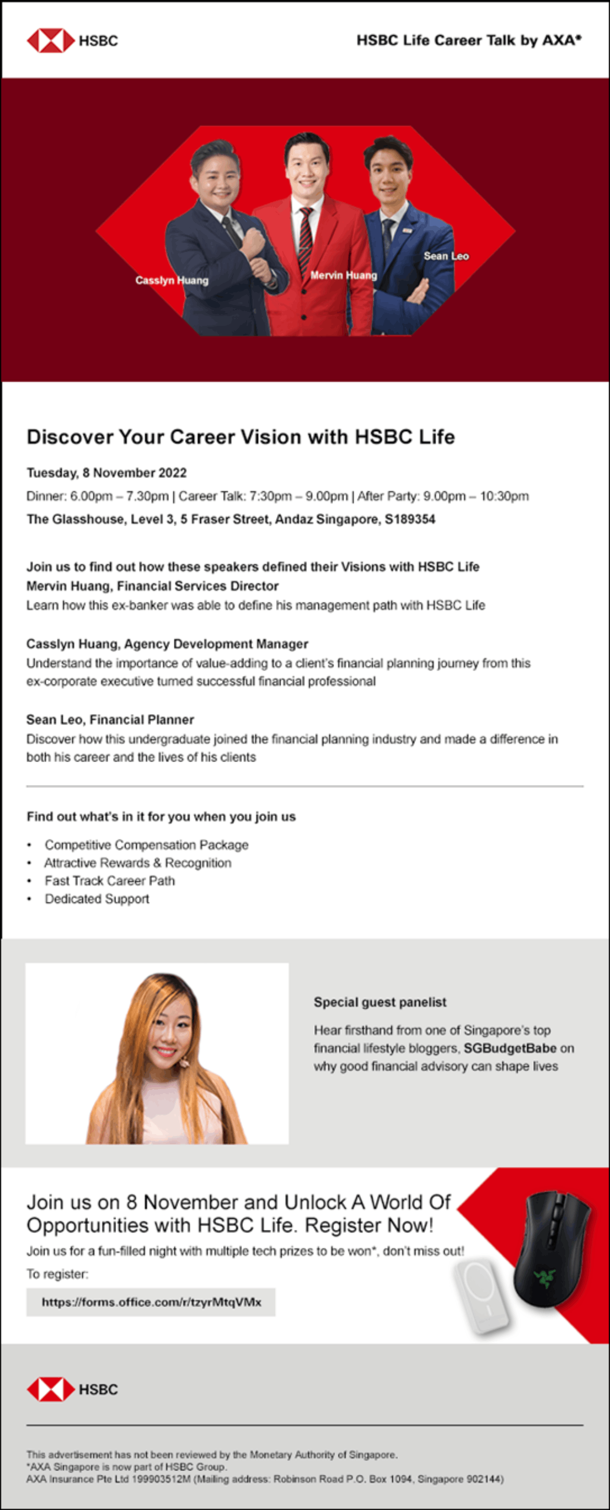 HSBC Life Career Talk by AXA 2022 NUS Centre for Futureready Graduates