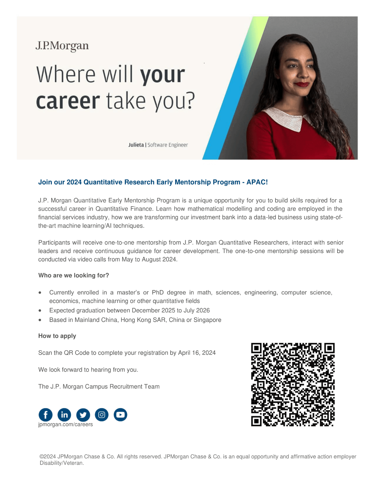 2024 Quantitative Research Early Mentorship Programme - APAC EDM image