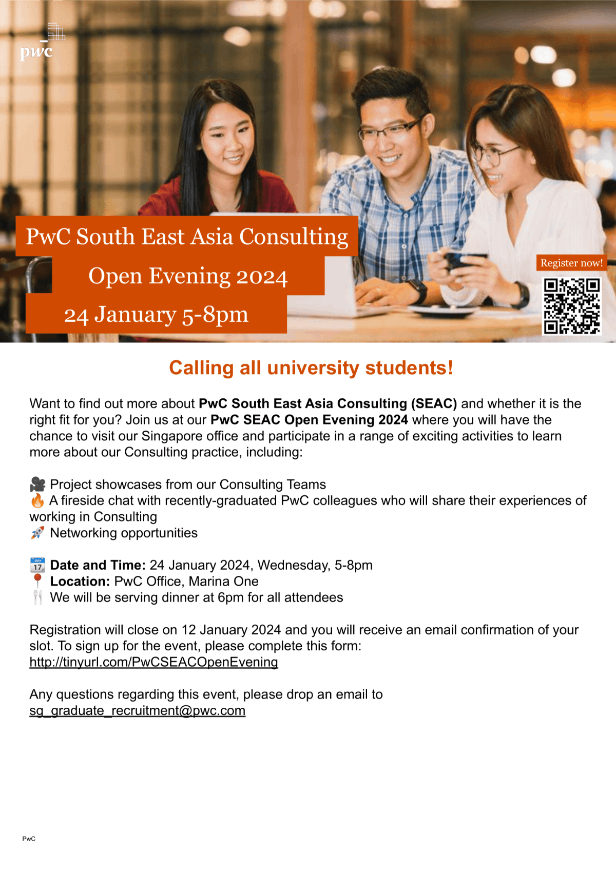 PwC Southeast Asia Consulting Open Evening 2024 EDM image