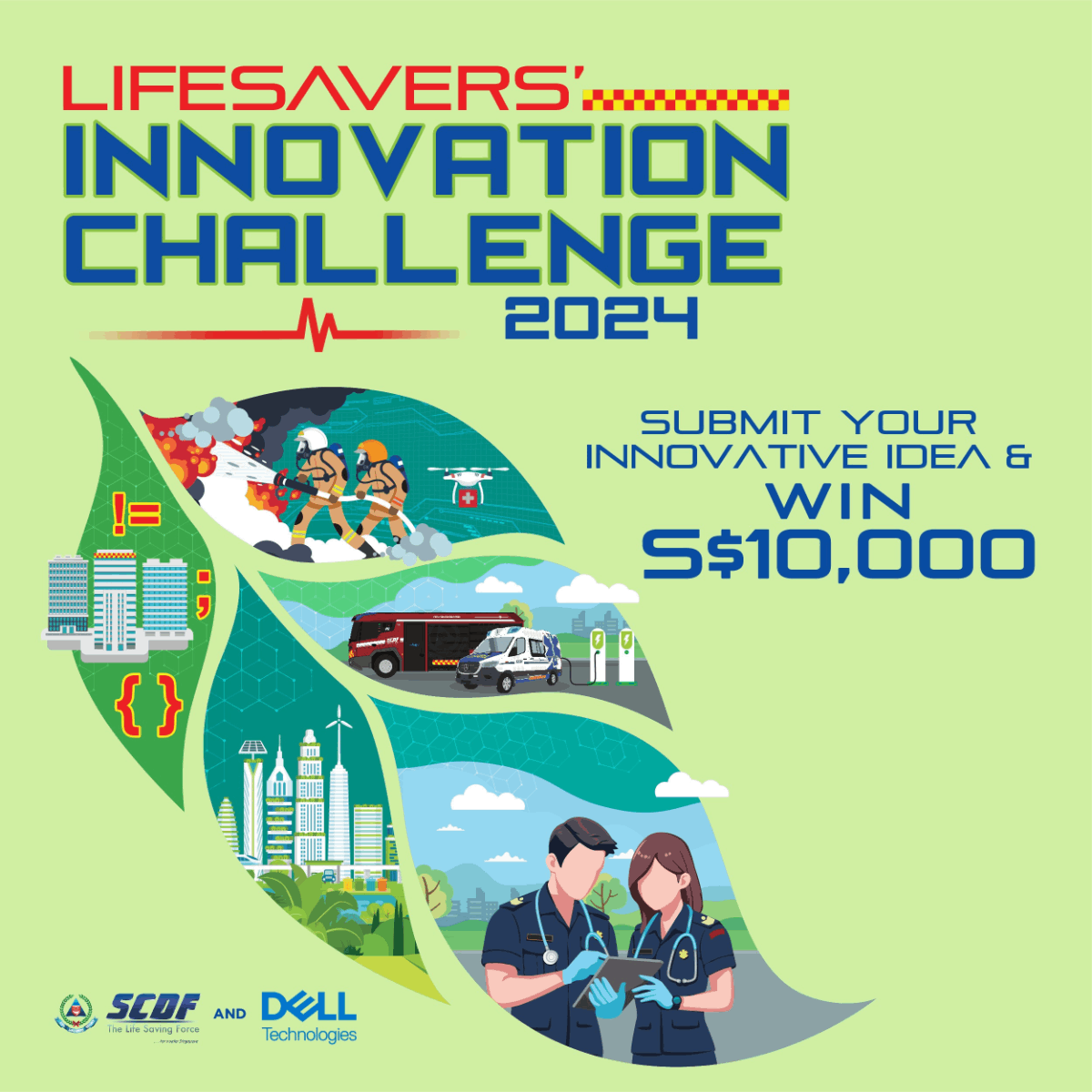 SCDF-Dell hackathon 'Lifesavers’ Innovation Challenge 2024 EDM image