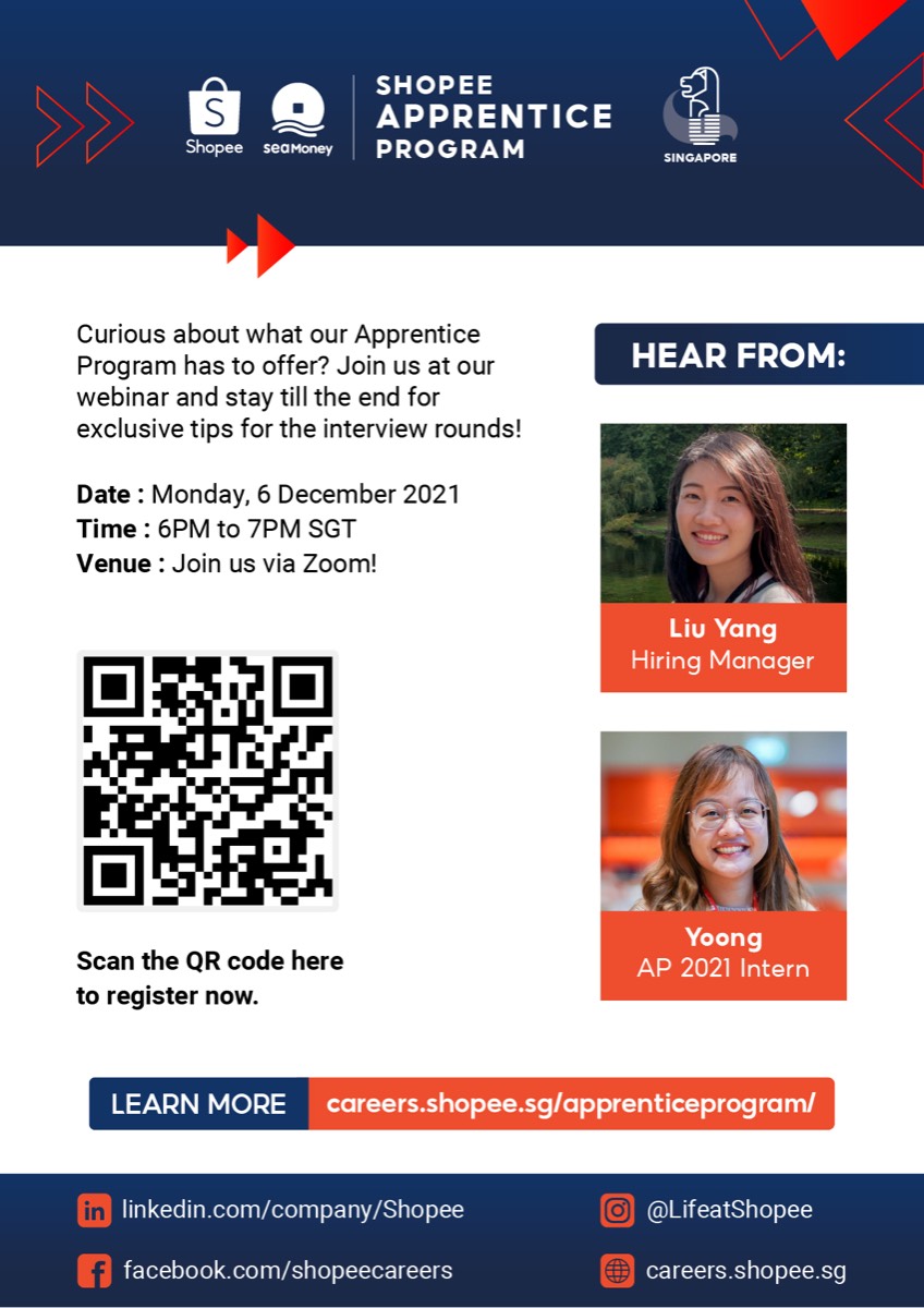Shopee Apprentice Program Webinar Internship Opportunity - NUS Centre ...
