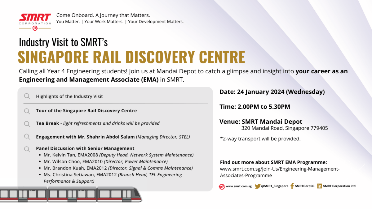 SMRT Mandai Depot and Singapore Rail Discovery Centre Visit EDM image