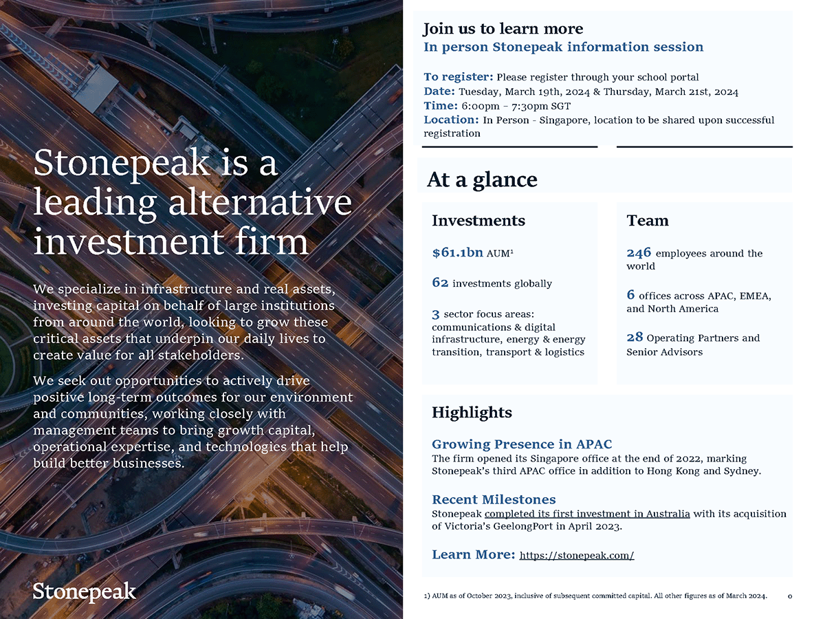 Stonepeak Information Session EDM image
