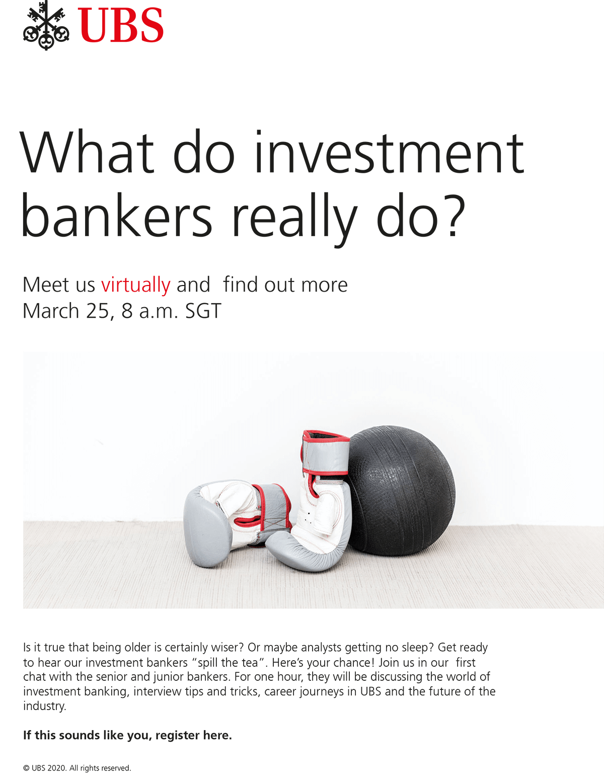 UBS "What do investment bankers really do?" inar NUS Centre for