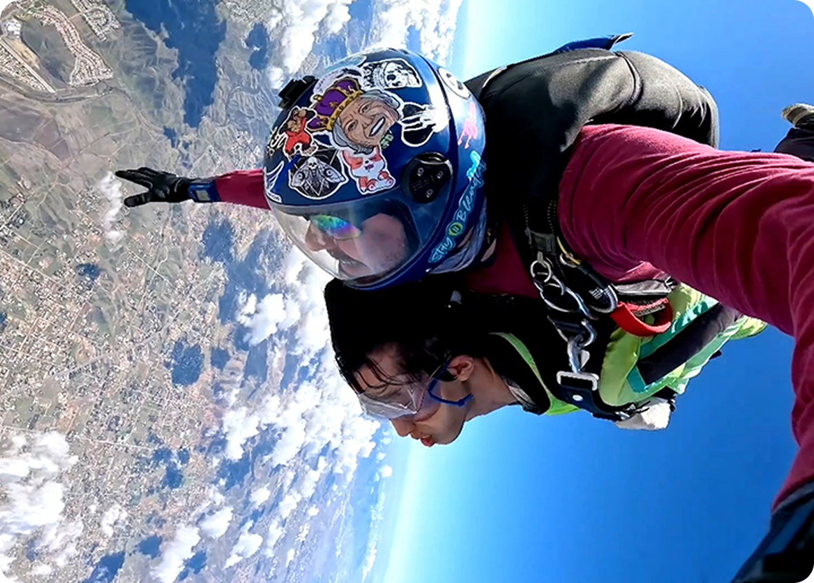 Tristan skydiving in LA