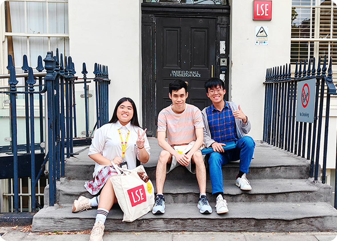 Yong Jie with friends in London
