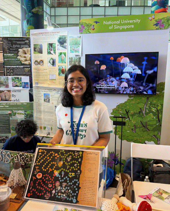Sruthi created Mycelial Maze, a board game to educate the general public on fungi, as part of the Life Sciences course, LSM3259: Fungal Biology, and showcased her project at the NUS booth at the Festival of Biodiversity 2025.