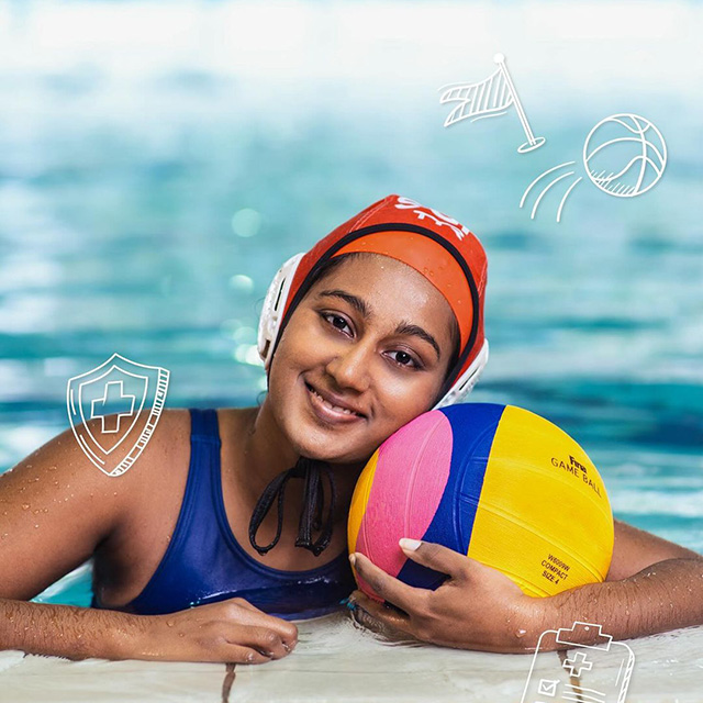 NUS student and national water polo player, Mounisha