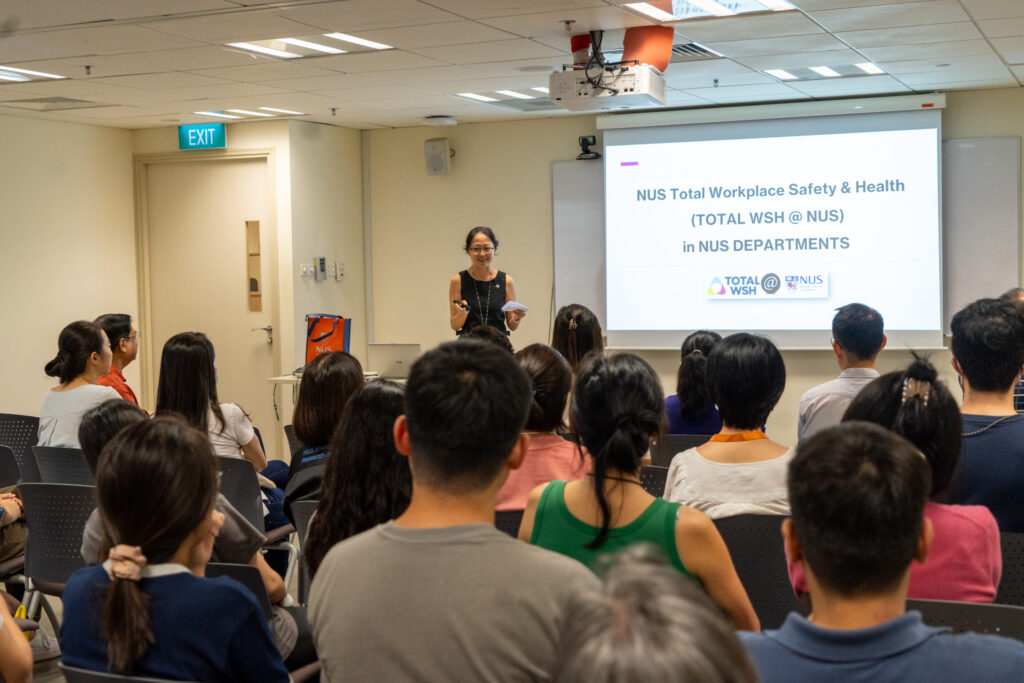  Ms. Xu Yanfang, Senior Laboratory Manager at NERI, providing insights into the Total WSH programme.