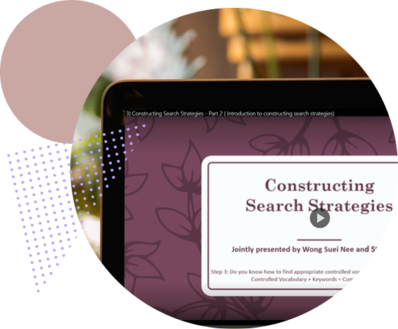 screen showing library video